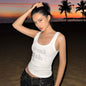 Women Casual Vest Short Crop Top Streetwear Female Knitting Tops Y2K Party Club Shirts