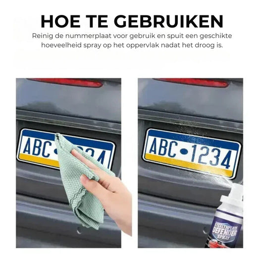 Reflecterende spray voor kentekenplaat