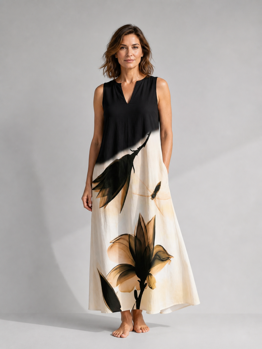 Irmgard | Weiches Herbst-Maxikleid