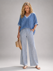 Elara | Two-piece set with contrasting details and V-neck