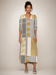 Christel | Boho-Maxikleid mit Patchwork-Print