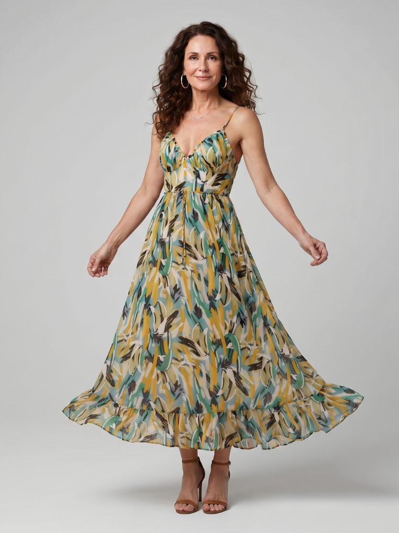 Dorothea Midikleid Spaghettiträger – Ansicht 01