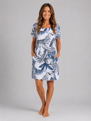 Carolin | Rundhalskleid mit floralem Print