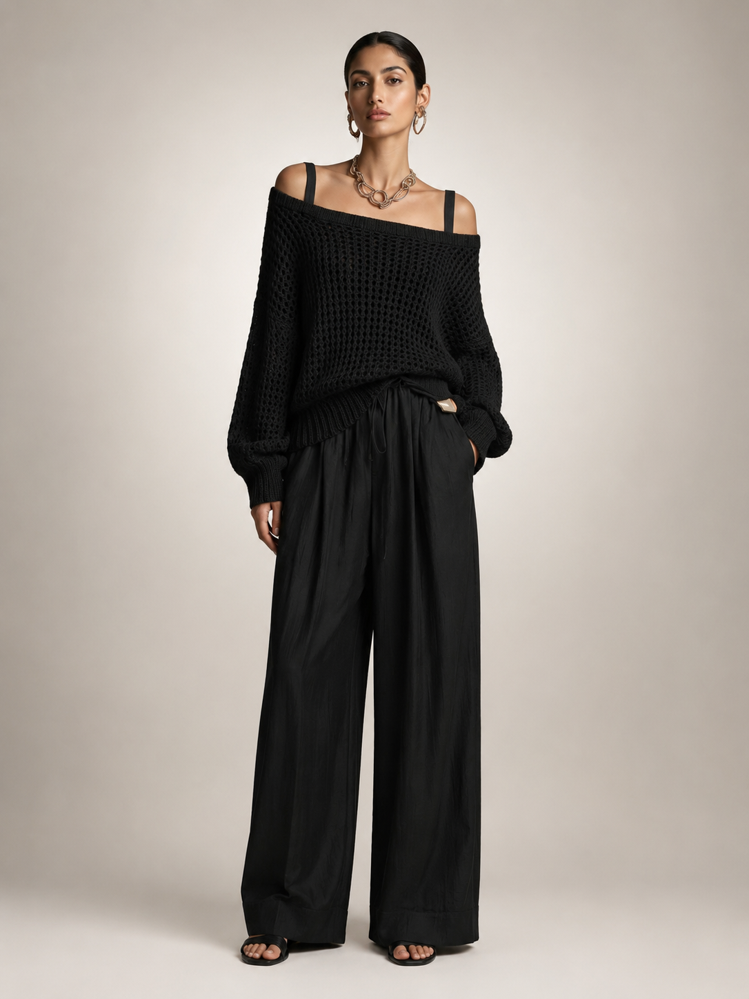 Herta | Off-Shoulder Zweiteiler-Set mit weiter Hose