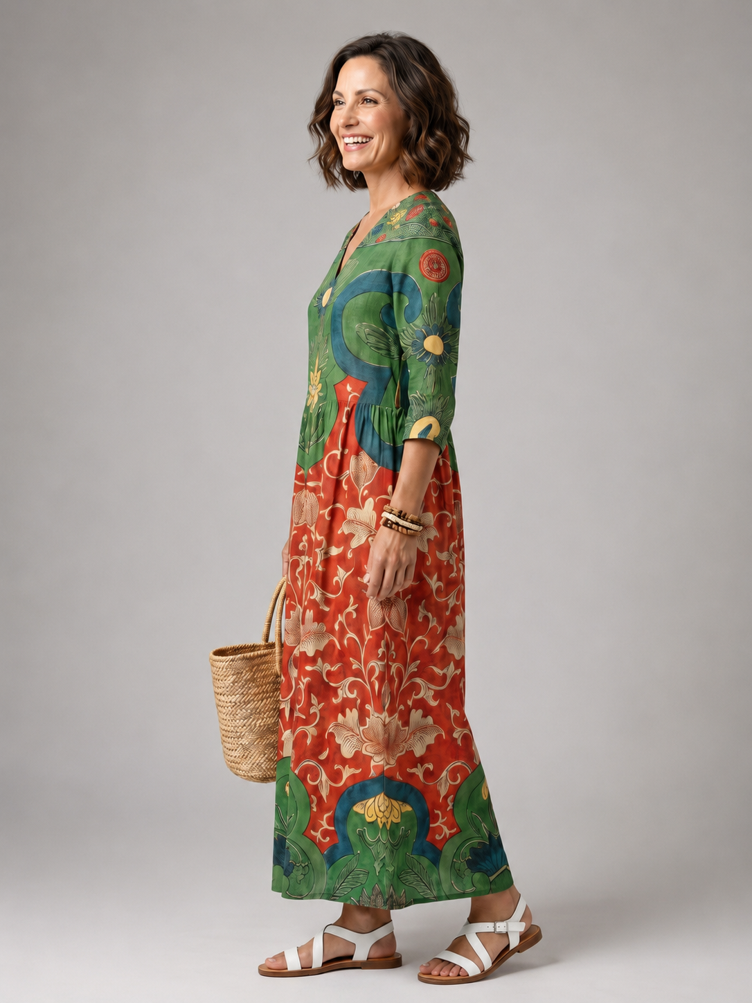 Zoe | Midikleid mit Printmix