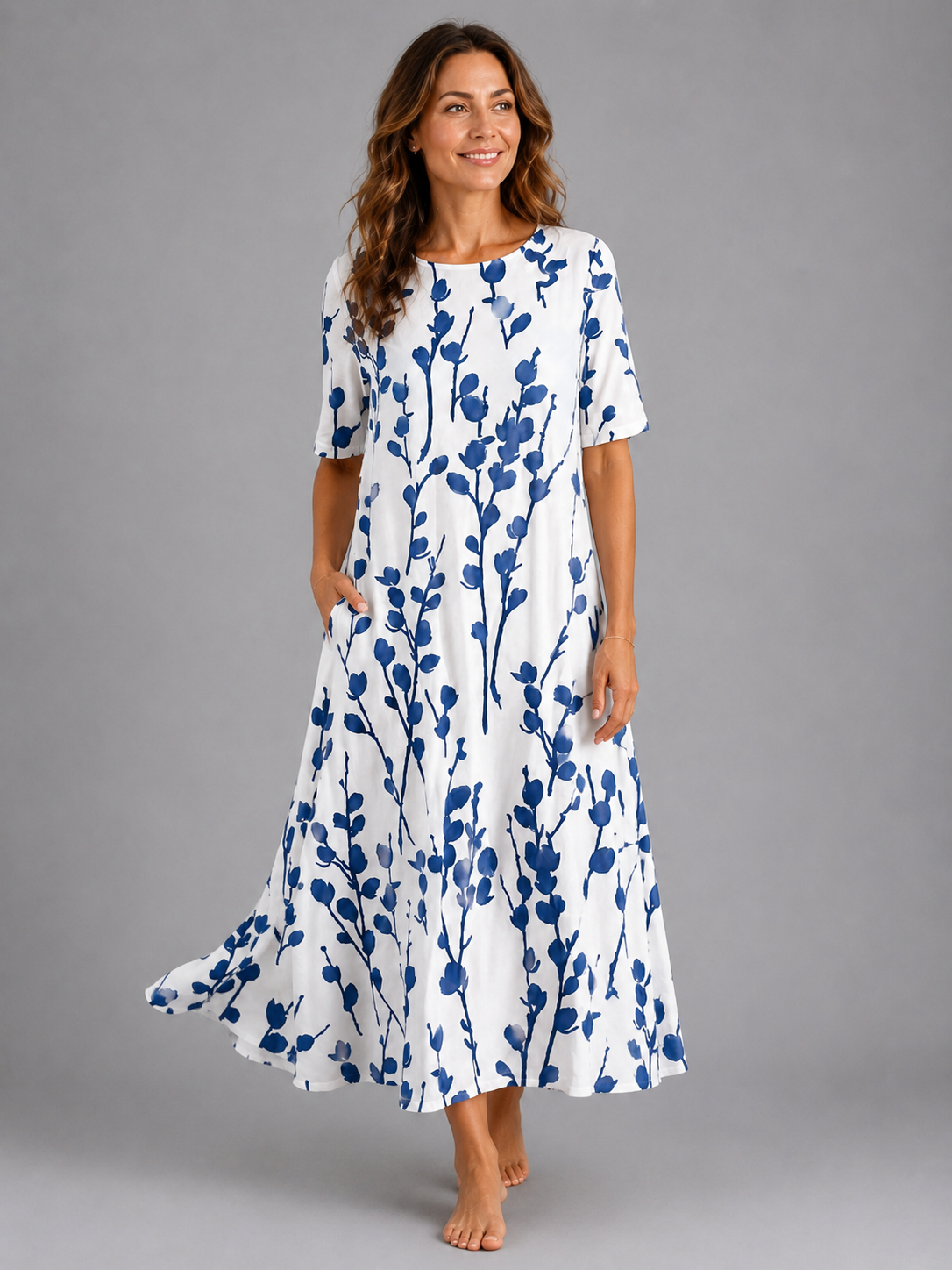 Sarah | Midikleid mit Blumenmuster