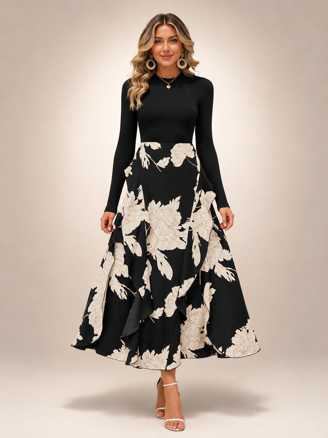 Isolde | Midikleid im Colour-Blocking-Design