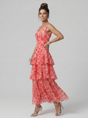 Ida Midikleid tiefer V-Ausschnitt – Ansicht 01