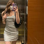 Lace Up Sexy Slim Fit Dress Nightclub Spicy Girl Hip Hugging Skirt Tops