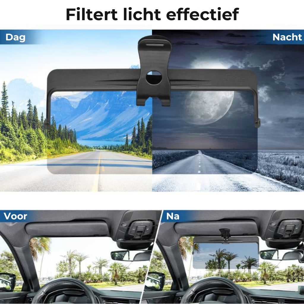 Zonneklep voor auto met gepolariseerde bescherming tegen verblinding