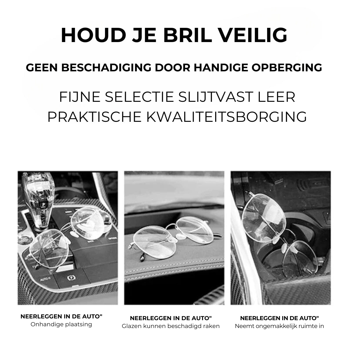Multifunctionele Auto Brilclip Gestikt Suede