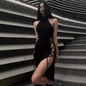 Sexy Dark Halloween Style Velvet Bodycon Evening Dress