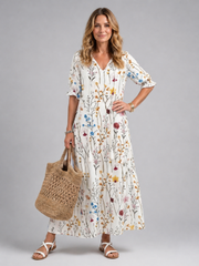Manuela | Midikleid mit botanischem Print