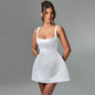 Fashion High Waisted Satin Suspender Dress for Women Sexy Elegant Bodycon Outfit Evening Dress