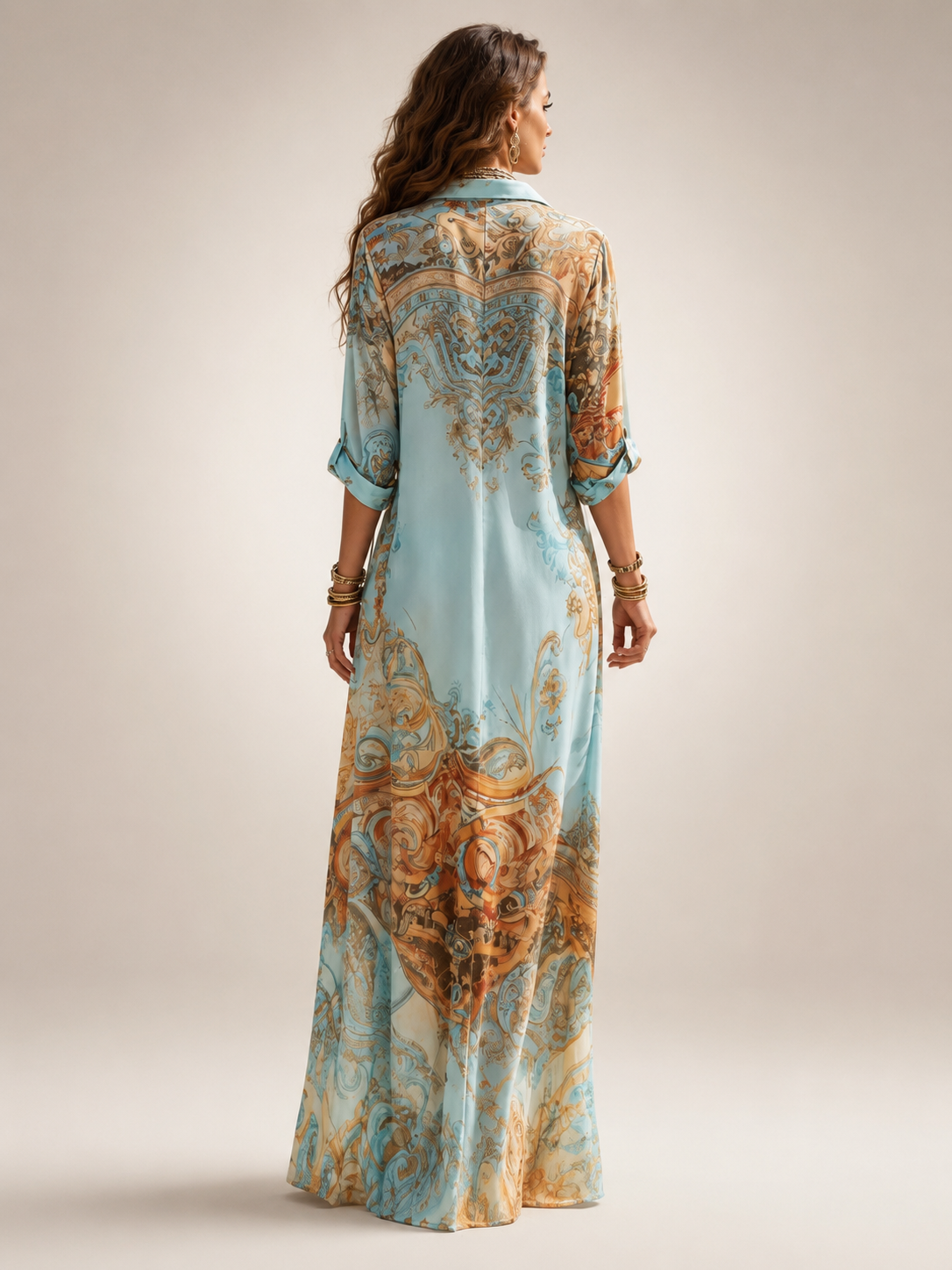 Liane | Geblümtes Maxikleid mit Knopfleiste