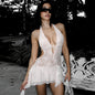 Lygens Sexy Hollow Lace Camisole Dresses Women Transparent Strapless Crop Tops