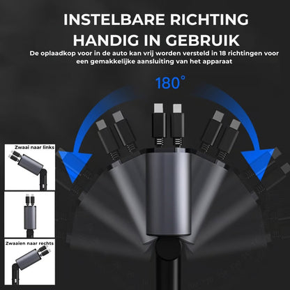 Intrekbare Autolader Adapter - 120W