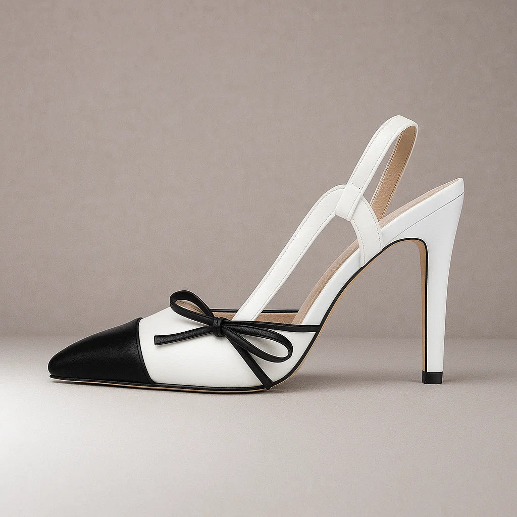 Bettina | Spitze Slingback-Pumps mit Schleife – Ansicht 01