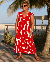 Emma | Gemustertes Midi-Kleid – Bild 3