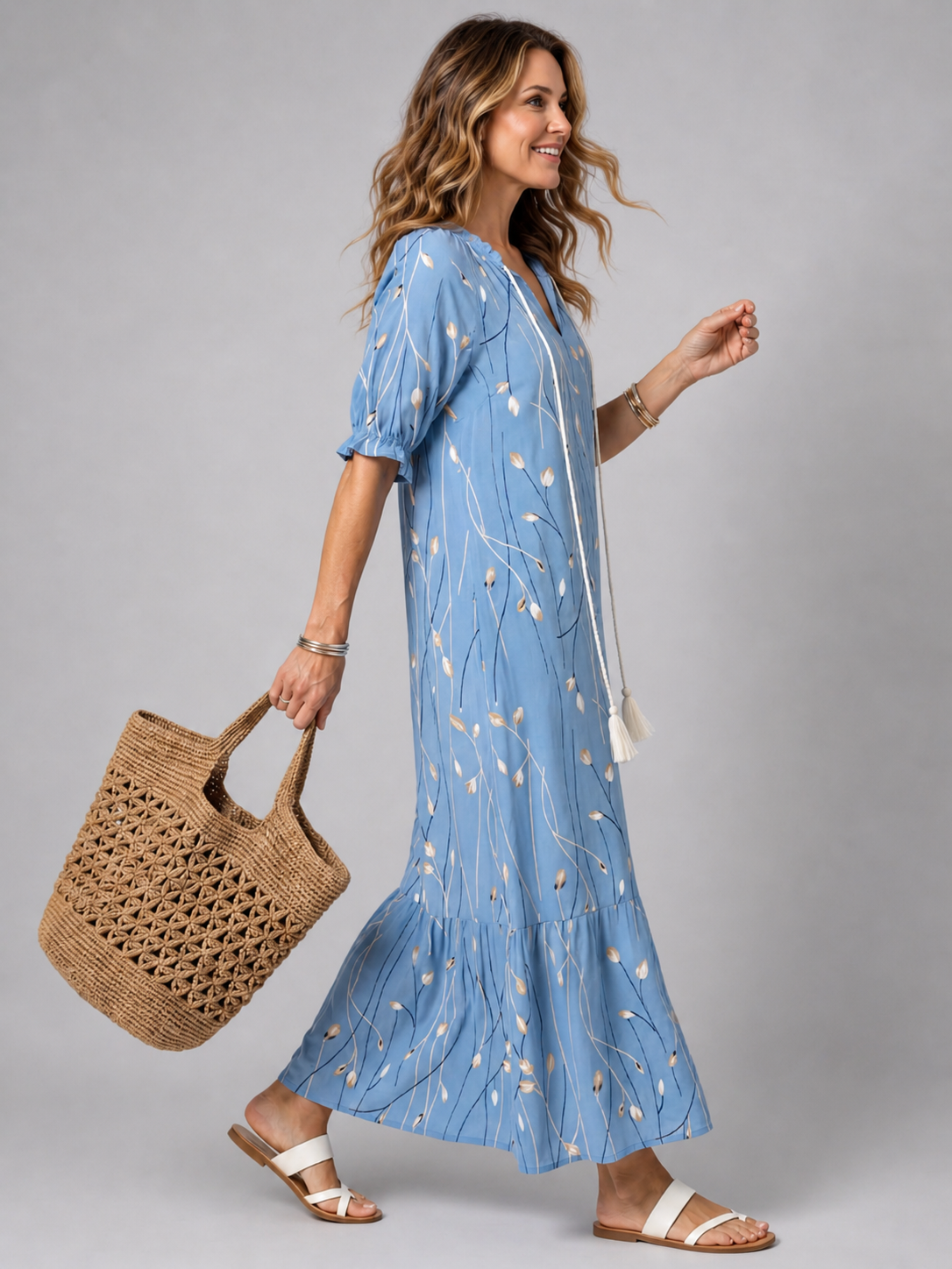 Ines | Florales Midikleid