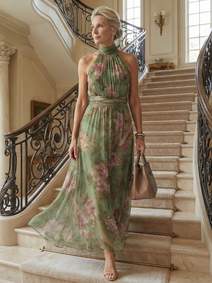 Paula | Midikleid mit gerafftem Neckholder