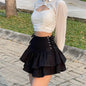 Halloween Dark Style Zipper Lace Short Half Skirt Punk Trend Women Sexy Short Skirts