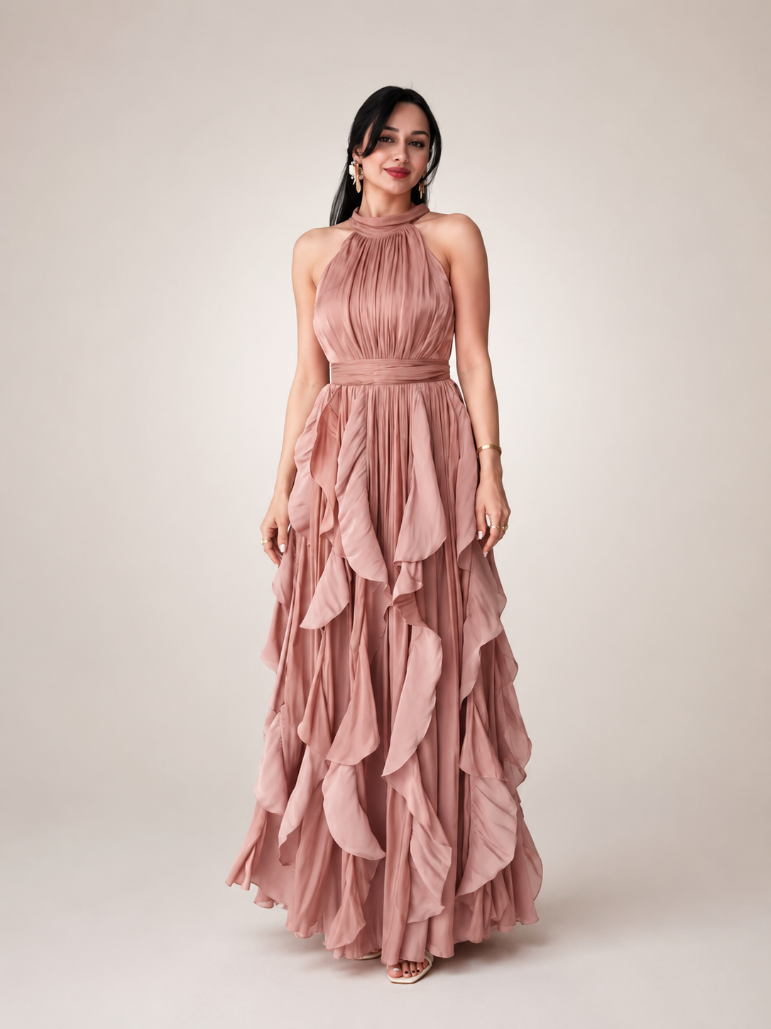 Sidonie | Halterneck Maxikleid im A-Linien-Schnitt