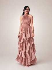 Sidonie | Halterneck Maxikleid im A-Linien-Schnitt