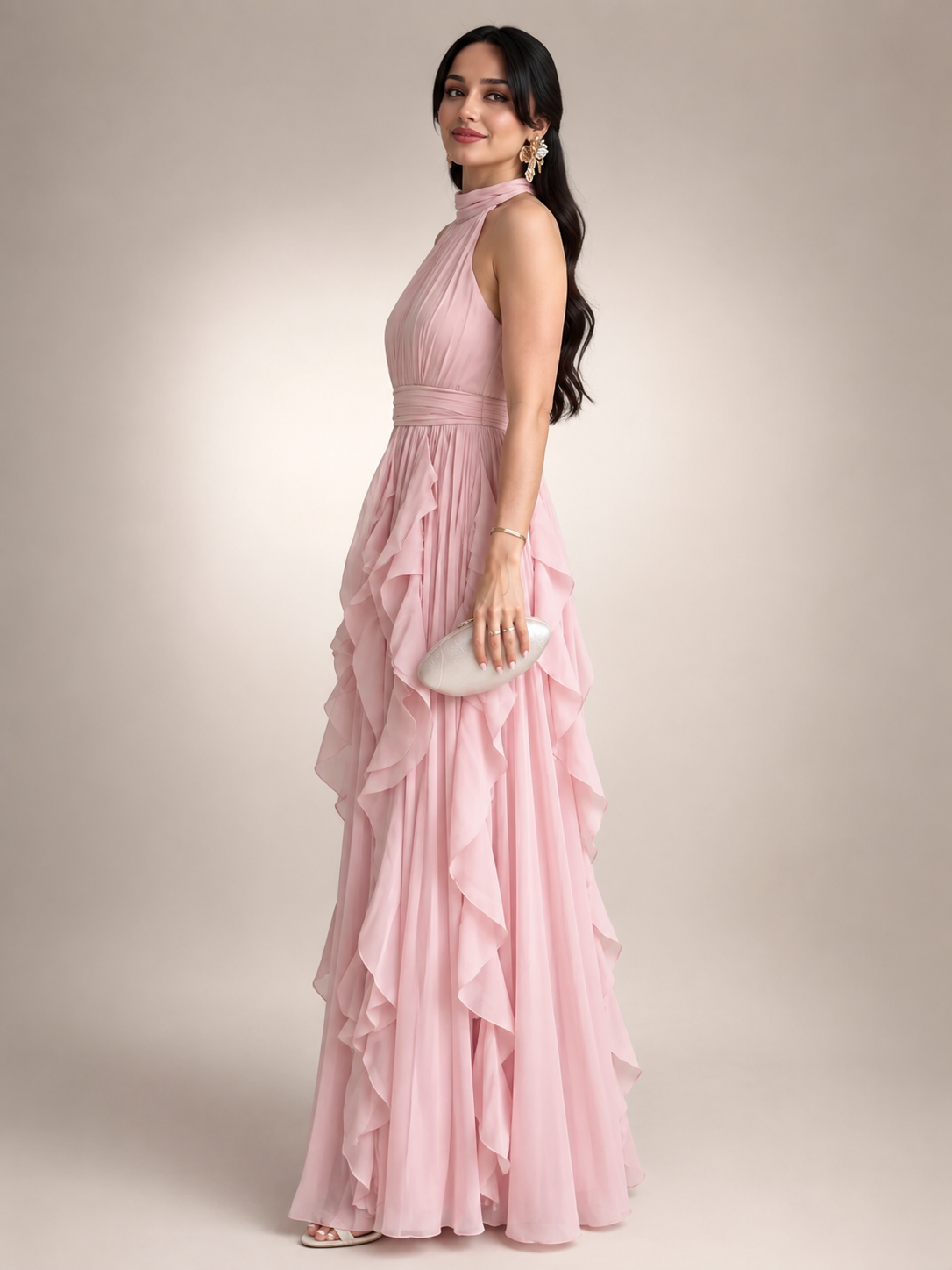 Sidonie | Halterneck Maxikleid im A-Linien-Schnitt