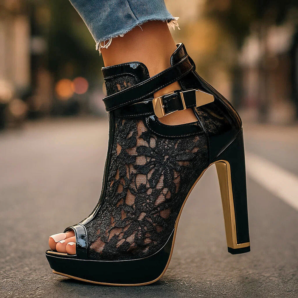 Rosalind | Spitzen-Sandaletten mit Peeptoe – Ansicht 03