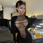 Lace Up Sexy Slim Fit Dress Nightclub Spicy Girl Hip Hugging Skirt Tops
