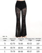 Y2K Gothic Streetwear Lace Mesh Flared Pants Black Sexy Perspective Long Trousers