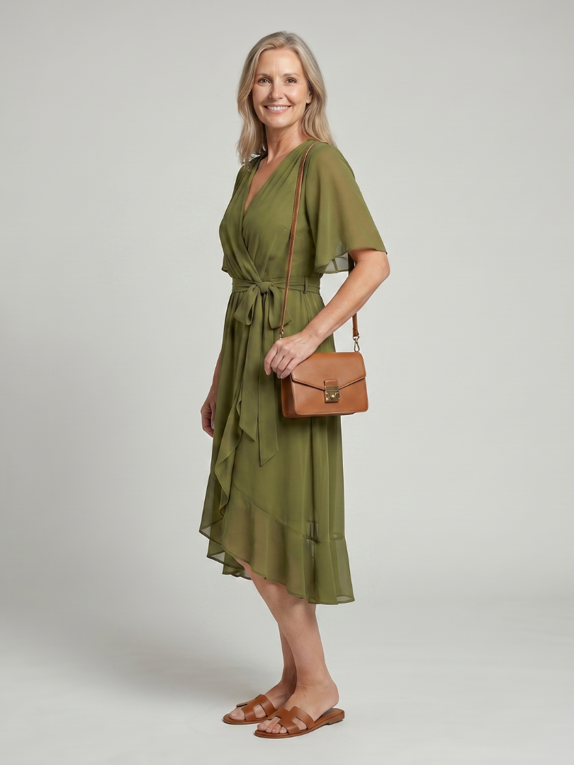Nina Midikleid Wickeloptik – Ansicht 01