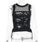 Dark Halloween Style Lace Tank Top Punk Navel Print Sexy Backless Streetwear Y2K Camisole