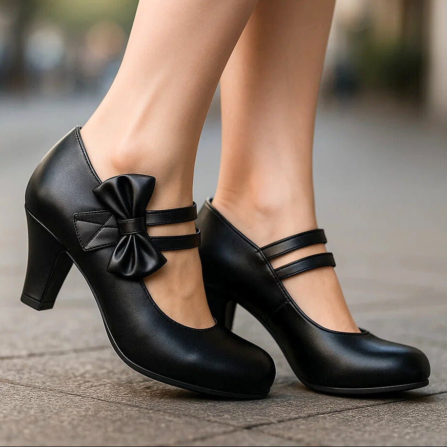Hanna | Mary-Jane-Pumps mit Schleife – Ansicht 01