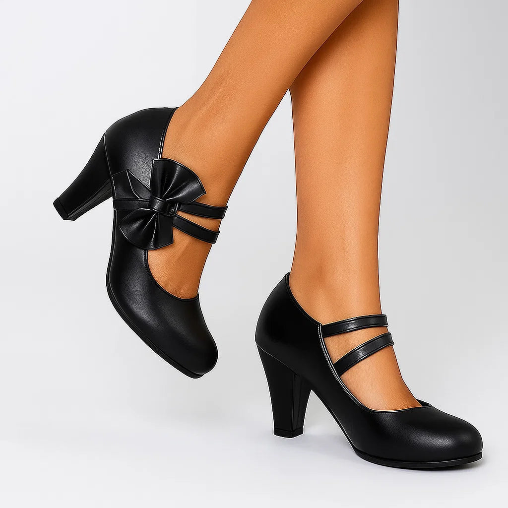 Hanna | Mary-Jane-Pumps mit Schleife – Ansicht 01