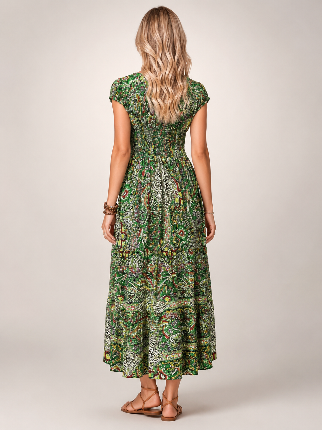 Ottilie | Boho-Maxikleid mit Paisley-Patchwork-Print