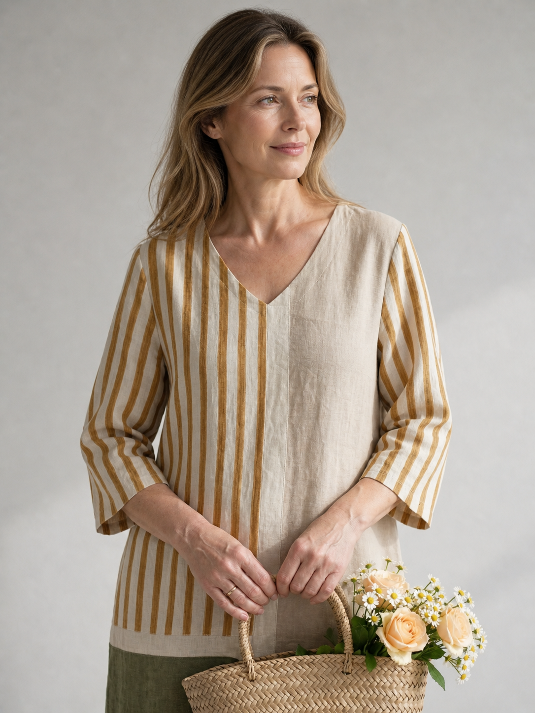 Christa | Striped Midi Dress
