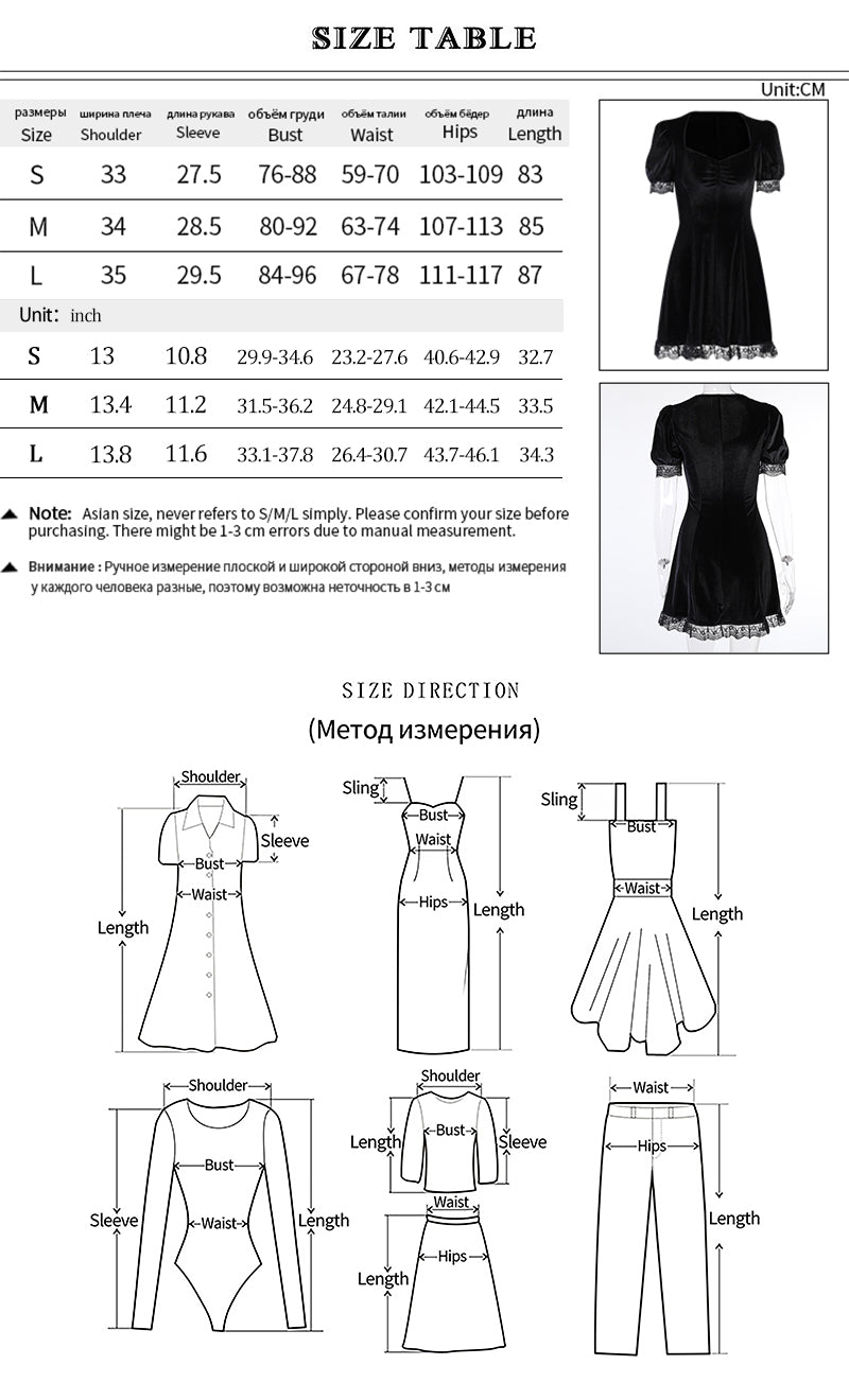Suede Square Neck Lace Edge Bubble Sleeve Dress New Solid Color Short Skirt