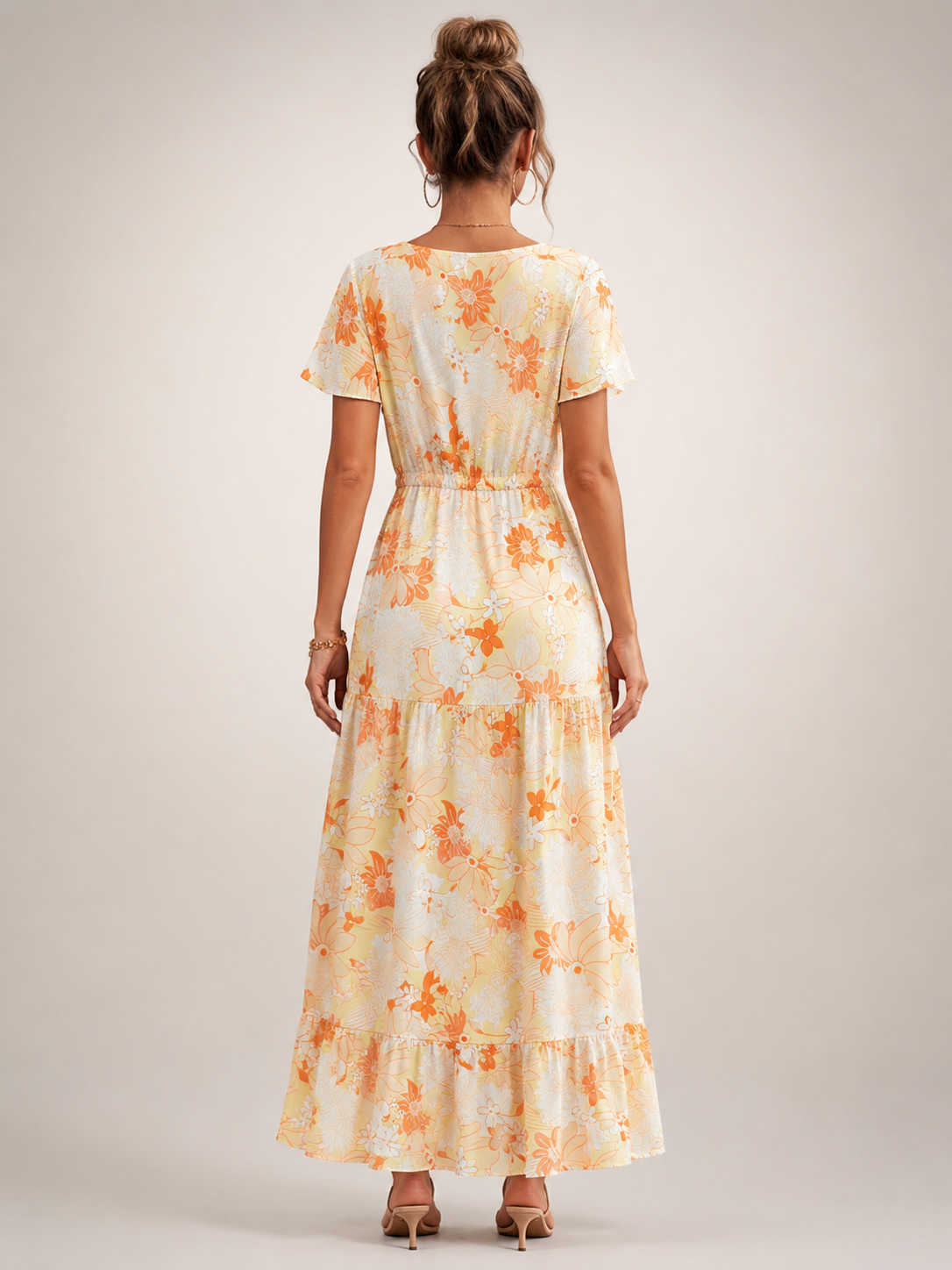Dorothea | Ärmelloses Midikleid mit V-Ausschnitt und Volant