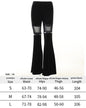 Y2K Gothic Streetwear Lace Mesh Flared Pants Black Sexy Perspective Long Trousers