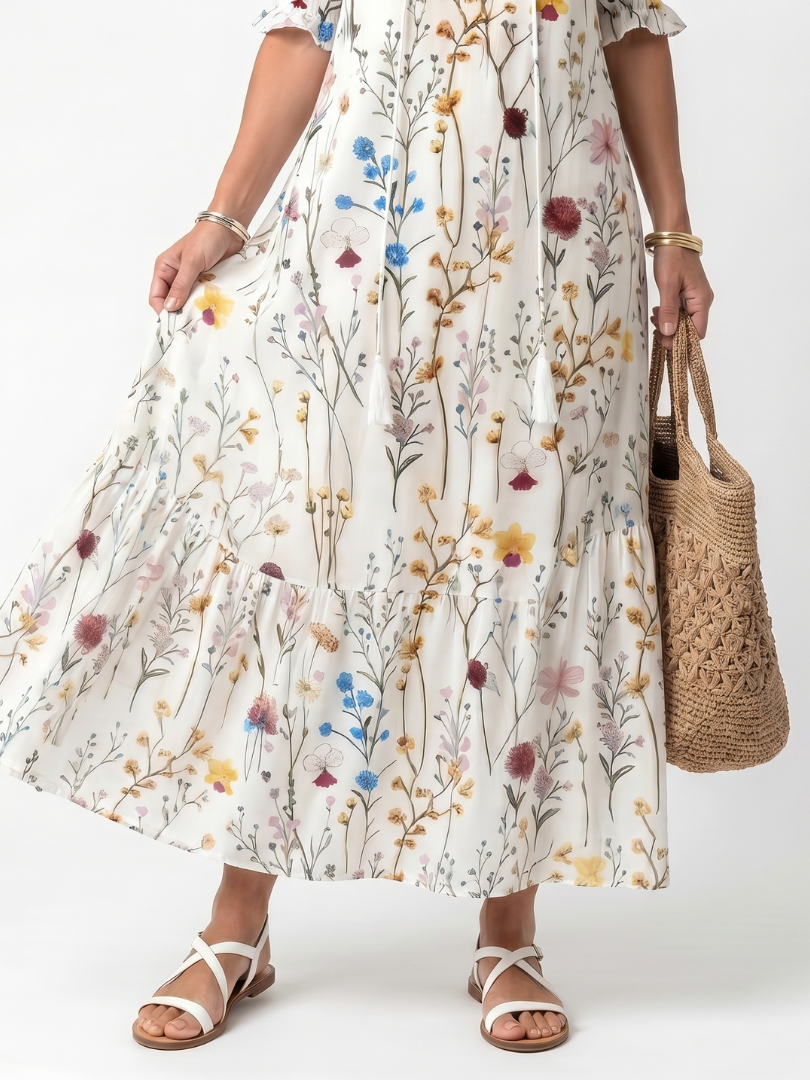 Manuela | Midikleid mit botanischem Print