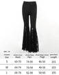 Y2K Gothic Streetwear Lace Mesh Flared Pants Black Sexy Perspective Long Trousers