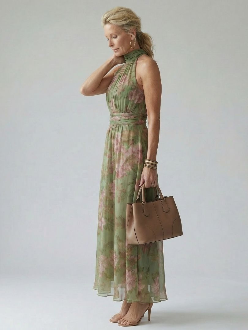 Paula | Midikleid mit gerafftem Neckholder