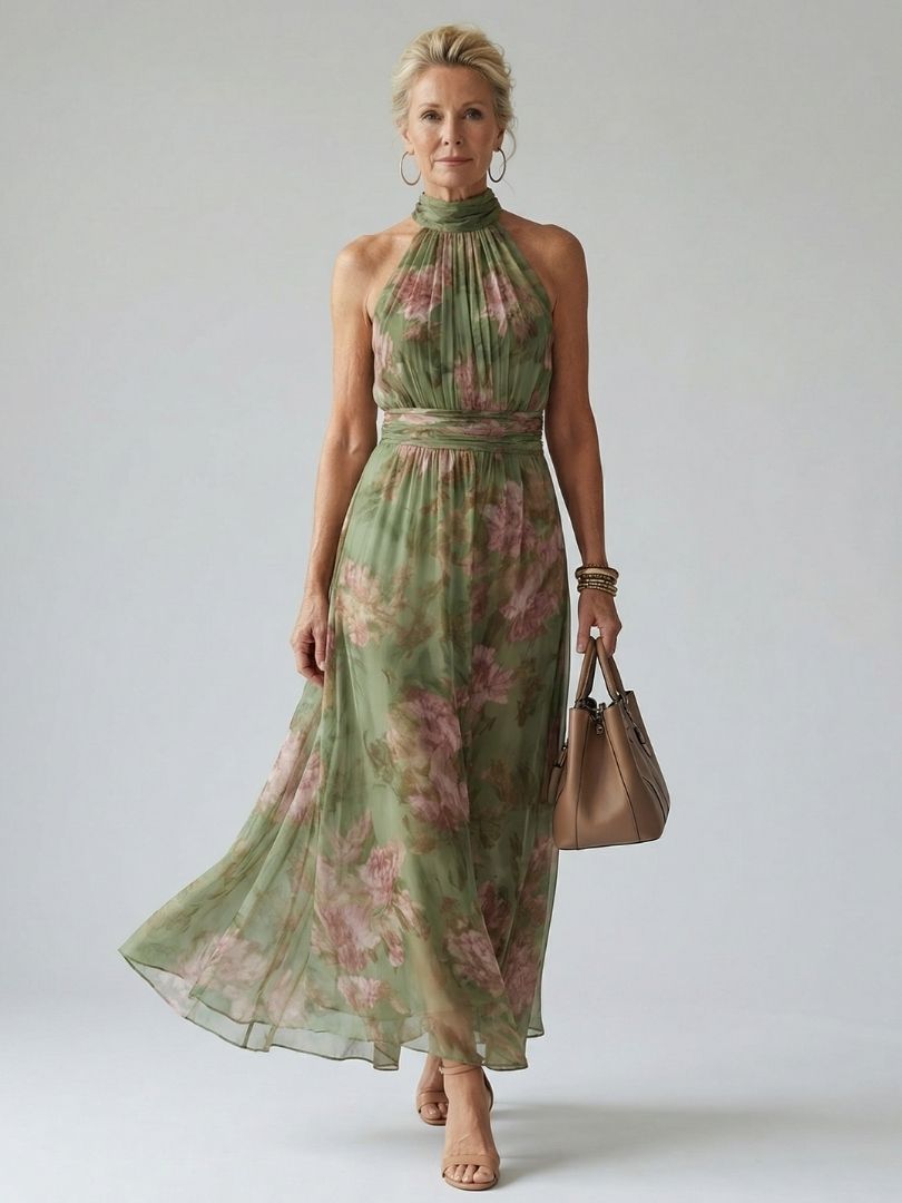 Paula | Midikleid mit gerafftem Neckholder