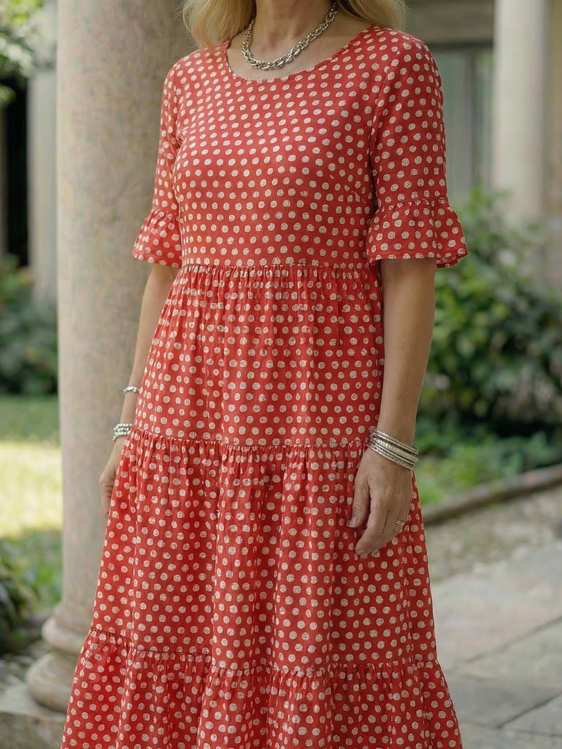 Sabine | Midikleid mit Tupfenmuster