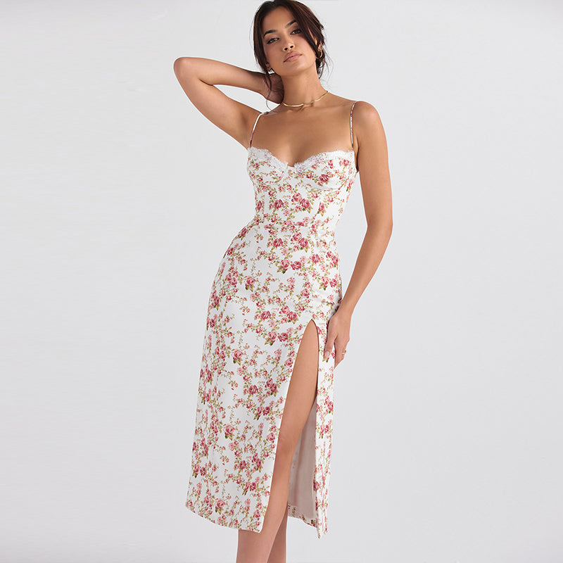 Sexy Hollow Lace Camisole Dresses Women Transparent Strapless Crop Tops