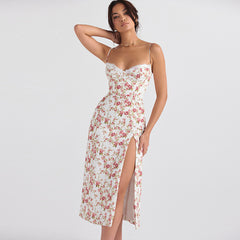 Sexy Hollow Lace Camisole Dresses Women Transparent Strapless Crop Tops