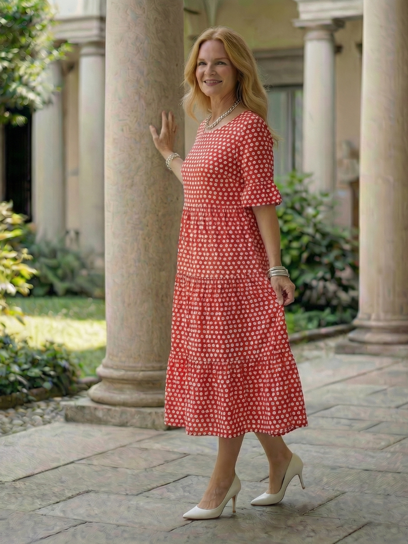 Sabine | Midikleid mit Tupfenmuster