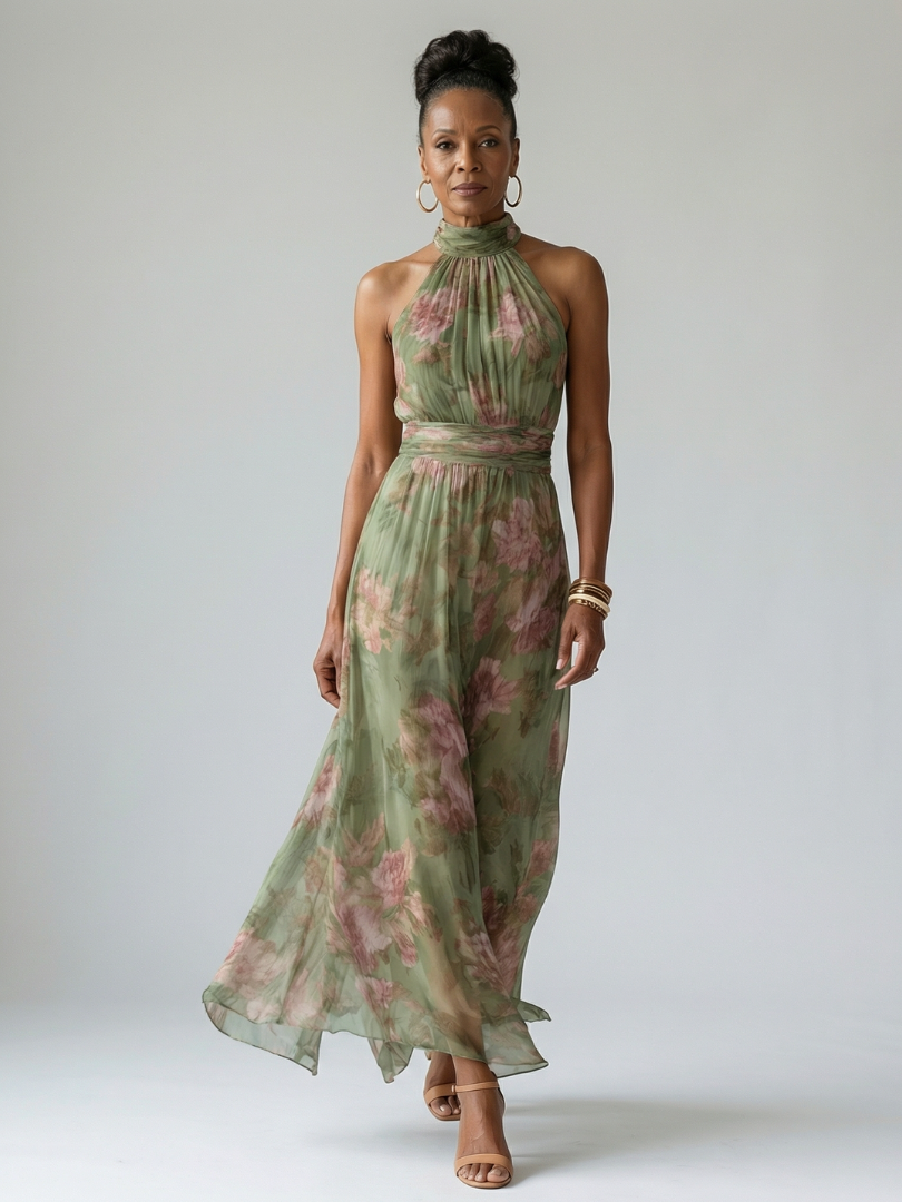 Paula | Midikleid mit gerafftem Neckholder
